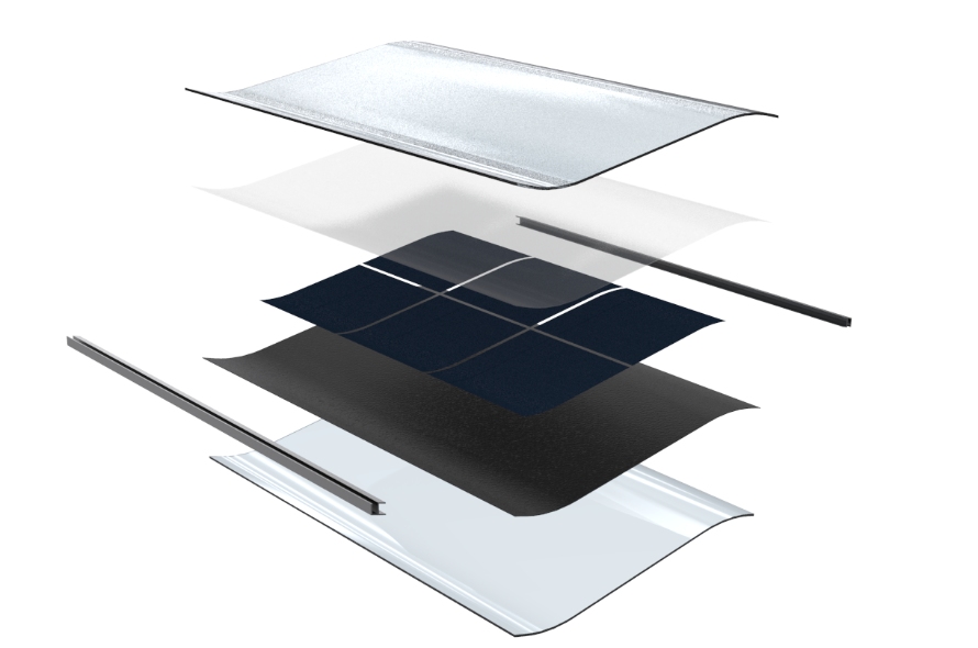 Structure of Gain solar's Solar Roof Tiles